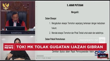 TOK! MK Tolak Gugatan Ijazah Gibran