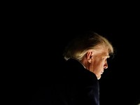US President Donald Trump boards Air Force One at Central Nebraska Regional Airport en route to Joint Base Andrews after a rally in Grand Island, Nebraska, US, October 5, 2026. REUTERS/Nathan Howard