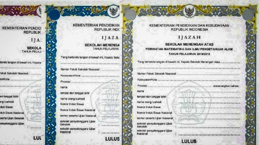 Ilustrasi ijazah. (Dok. disdik.bekasikota)