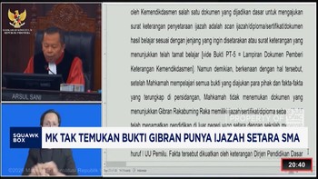 MK Tak Temukan Bukti Gibran Punya Ijazah Setara SMA
