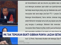 MK Tak Temukan Bukti Gibran Punya Ijazah Setara SMA