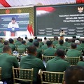 Presiden Prabowo Sampaikan Taklimat kepada 800 Perwira Tinggi TNI & Polri di Jakarta, Rabu (7/10/2026). (Tangkapan Layar Youtube/Sekretariat Presiden)