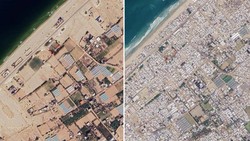 Google Maps Ungkap Potret Kehancuran Gaza dalam Kurun Waktu 3 Tahun