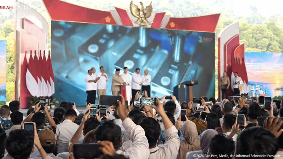 Groundbreaking 11 Ekosistem Hilirisasi Nikel serta Ekspor Perdana Baterai EV, 8 Oktober 2026. (Tangkapan layar youtube Setres RI)