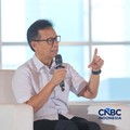 Menteri Kesehatan RI Budi Gunadi Sadikin menyampaikan pemaparannya dalam acara Health Summit 2026 hadir dengan tema "The Rising of Indonesia's Healthcare Investment" di Menara Bank Mega, Jakarta, Kamis (8/10/2026). (CNBC Indonesia/Faisal Rahman)