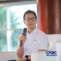 Menteri Kesehatan RI Budi Gunadi Sadikin menyampaikan pemaparannya dalam acara Health Summit 2026 hadir dengan tema "The Rising of Indonesia's Healthcare Investment" di Menara Bank Mega, Jakarta, Kamis (8/10/2026). (CNBC Indonesia/Faisal Rahman)