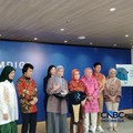 Menteri Komunikasi dan Digital (Komdigi) Meutya Hafid dalam konferensi pers, di kantor Komdigi, Rabu (7/10/2026). (CNBC Indonesia/Novina Putri Bestari)