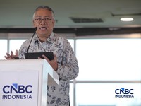 President & Managing Director OCS Indonesia and President of Indonesia Chapter of IFMA Yohanes, Jeffry Johary menyampaikan pemaparannya dalam acara Health Summit 2026 hadir dengan tema "The Rising of Indonesia's Healthcare Investment" di Menara Bank