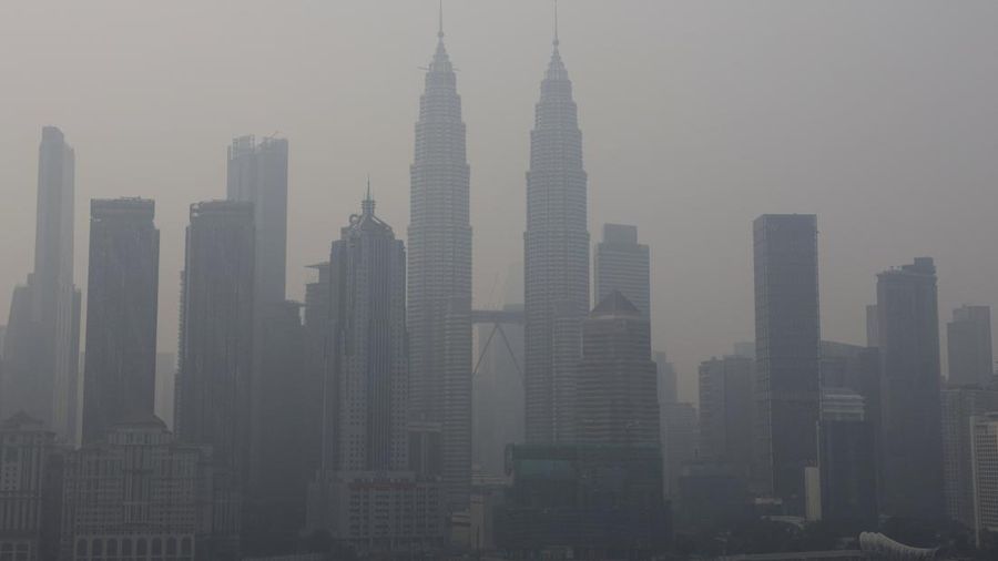 Kuala Lumpur's skyline shrouded in haze from regional wildfires, in Kuala Lumpur, Malaysia, October 9, 2026. REUTERS/Hasnoor Hussain