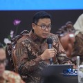 Direktur Jenderal (Dirjen) Pajak, Bimo Wijayanto saat Konferensi Pers APBN KiTa Edisi Oktober 2026 di Gedung Djuanda, Kementerian Keuangan, Jakarta, Jumat (9/10/2026). (CNBC Indonesia/Faisal Rahman)