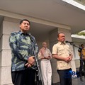 Menteri PKP Maruarar Sirait dan Menteri ESDM Bahlil Lahadalia saat konferensi pers dengan media, Jakarta, Jumat, 9/10. (CNBC Indonesia/Firda)