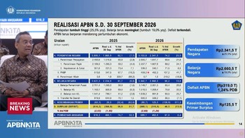 Suahasil Catat Pendapatan Negara Tembus Rp 2.341 T & Defisit 1,24% PDB