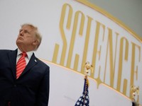 US President Donald Trump attends the "A New Golden Age" summit at the US Institute of Peace, renamed The Donald J. Trump Institute of Peace by the Trump administration, in Washington, DC, US, October 8, 2026. REUTERS/Evan Vucci