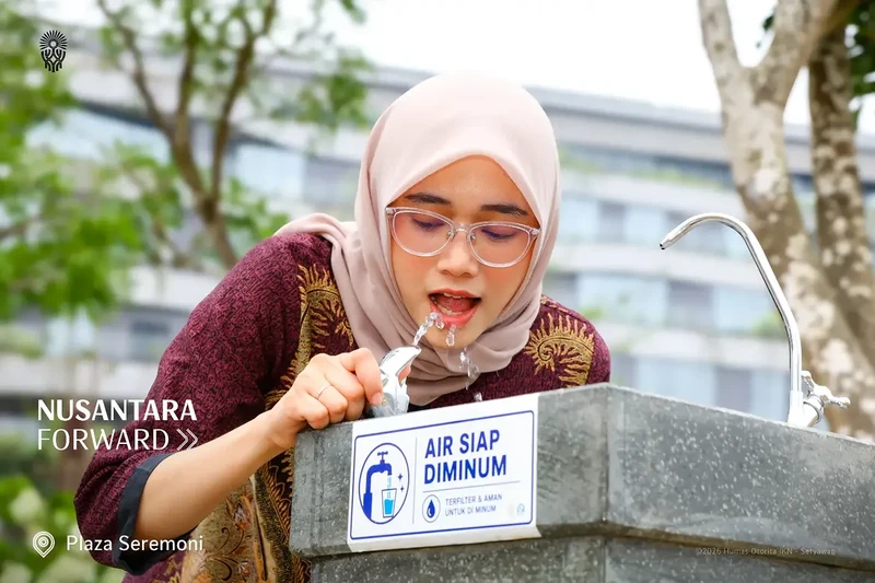 Nusantara, Ibu Kota Nusantara (IKN), telah memiliki fasilitas pengolahan air dengan kualitas air minum yang dapat dikonsumsi langsung. (Instagram/ikn_id)