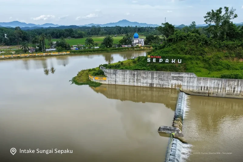 Nusantara, Ibu Kota Nusantara (IKN), telah memiliki fasilitas pengolahan air dengan kualitas air minum yang dapat dikonsumsi langsung. (Instagram/ikn_id)