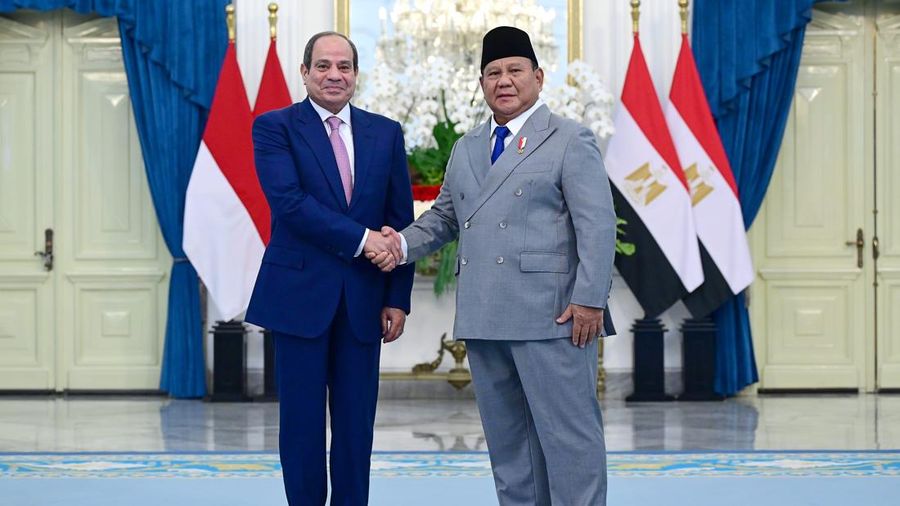Presiden Prabowo Subianto menerima kunjungan kenegaraan Presiden Republik Arab Mesir Abdel Fattah El-Sisi di Istana Kepresidenan, Jakarta, Minggu (11/10/2026). (Dok. BPMI Sekretariat Presiden/Muchlis Jr)