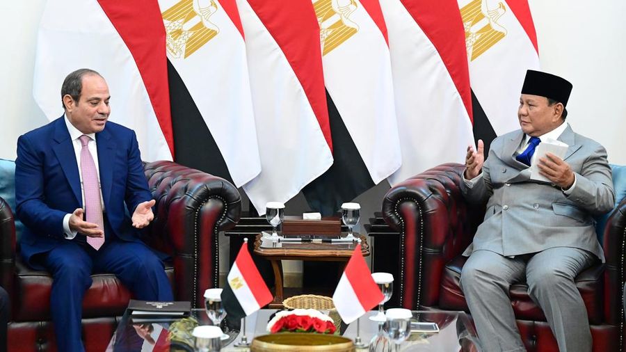 Presiden Prabowo Subianto menerima kunjungan kenegaraan Presiden Republik Arab Mesir Abdel Fattah El-Sisi di Istana Kepresidenan, Jakarta, Minggu (11/10/2026). (Dok. BPMI Sekretariat Presiden/Muchlis Jr)