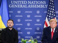 US President Donald Trump meets with Ukraine's President Volodymyr Zelenskiy during the 81st United Nations General Assembly (UNGA) in New York City, US, September 22, 2026. REUTERS/Kylie Cooper