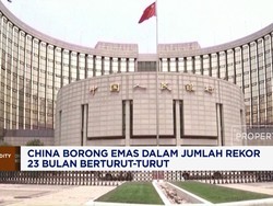 China Borong Emas Dalam Jumlah Rekor 23 Bulan Berturut-Turut