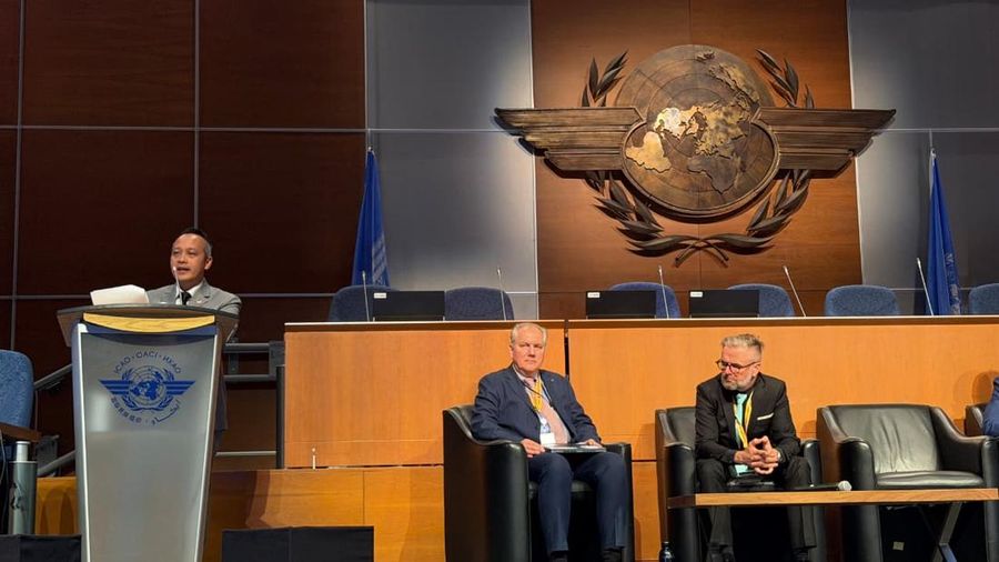 Direktur Operasi AirNav Indonesia Setio Anggoro menjadi panelis dalam ICAO Air Navigation WorldAir Traffic Flow Management 2026 yang digelar di markas ICAO di Montreal, Kanada, beberapa waktu lalu. (Dok. AirNav Indonesia)