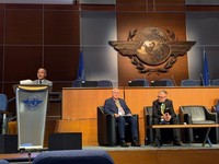 Direktur Operasi AirNav Indonesia Setio Anggoro menjadi panelis dalam ICAO Air Navigation WorldAir Traffic Flow Management 2026 yang digelar di markas ICAO di Montreal, Kanada, beberapa waktu lalu. (Dok. AirNav Indonesia)