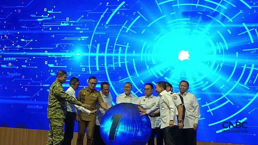 Pemerintah resmi membentuk Satgas Pemberantasan Pengeluaran Benih Bening Lobster (Satgas P2BBL) di Auditorium KKP, Jakarta, Senin (12/10/2026). (CNBC Indonesia/Martyasari Rizky)