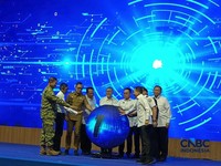 Pemerintah resmi membentuk Satgas Pemberantasan Pengeluaran Benih Bening Lobster (Satgas P2BBL) di Auditorium KKP, Jakarta, Senin (12/10/2026). (CNBC Indonesia/Martyasari Rizky)