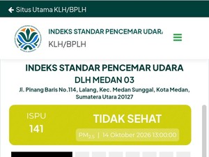 Kualitas Udara di Kota Medan Masuk Kategori Tidak Sehat Hari Ini