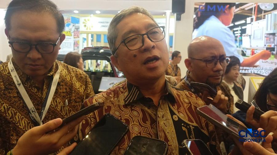 Presiden Direktur PT Toyota Motor Manufacturing Indonesia (TMMIN) Nandi Julyanto dalam Trade Expo Indonesia (TEI) 2026 di BSD, Rabu (14/10/2026). (CNBC Indonesia/Ferry Sandi)