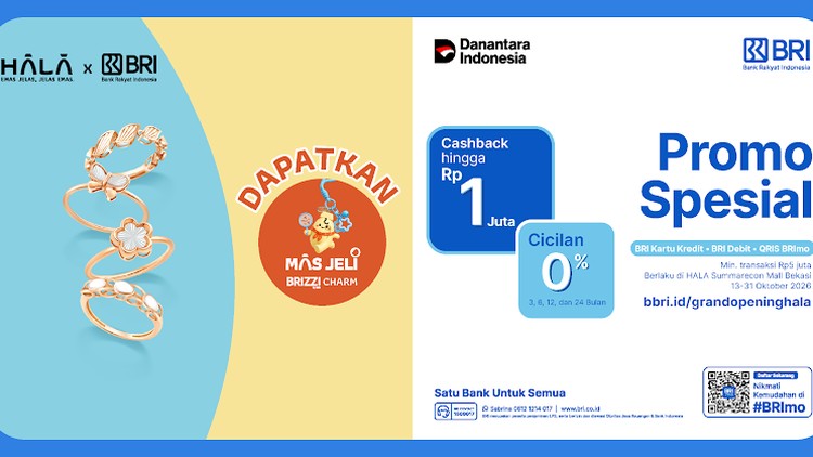 Belanja Perhiasan Dapat Cashback Sejuta Pakai Promo BRI, Mau?