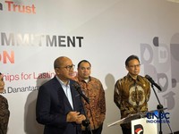 CEO Danantara, Rosan Roeslani dalam Seremoni 1 Tahun Danantara Indonesia Trust, di Wisma Danantara, Jakarta, Kamis, (15/10/2026). (CNBC Indonesia/Mentari Puspadini)