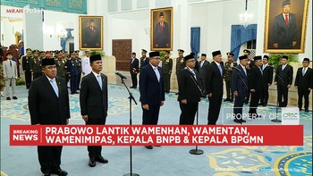 Prabowo Lantik Wamenhan, Wamentan, Wamenimipas, Kepala BNPB & Kepala BPGMN