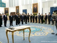 Presiden Prabowo Subianto melantik dan mengambil sumpah Pejabat Negara/Pemerintah, Istana Negara, Jakarta, Kamis (15/10/2026). (Tangkapan Layar Youtube/Sekretariat Presiden)