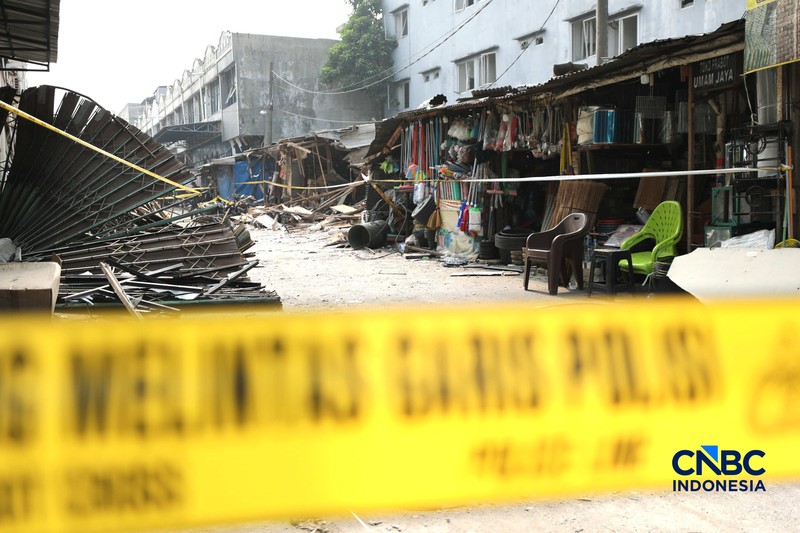 Susana usai terjadi kebakaran di Pasar Cimanggis, Ciputat, Tangerang Selatan, Kamis (15/10/2026). (CNBC Indonesia/Tri Susilo)
