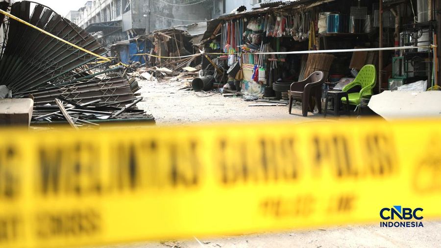 Susana usai terjadi kebakaran di Pasar Cimanggis, Ciputat, Tangerang Selatan, Kamis (15/10/2026). (CNBC Indonesia/Tri Susilo)