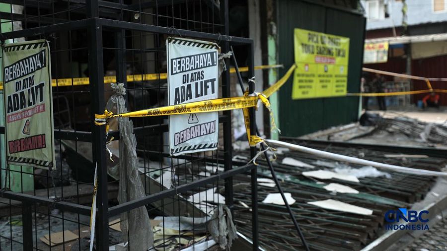 Susana usai terjadi kebakaran di Pasar Cimanggis, Ciputat, Tangerang Selatan, Kamis (15/10/2026). (CNBC Indonesia/Tri Susilo)