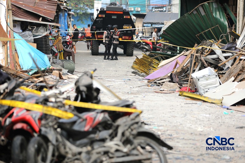 Susana usai terjadi kebakaran di Pasar Cimanggis, Ciputat, Tangerang Selatan, Kamis (15/10/2026). (CNBC Indonesia/Tri Susilo)