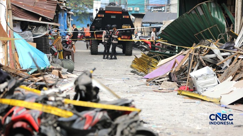 Susana usai terjadi kebakaran di Pasar Cimanggis, Ciputat, Tangerang Selatan, Kamis (15/10/2026). (CNBC Indonesia/Tri Susilo)