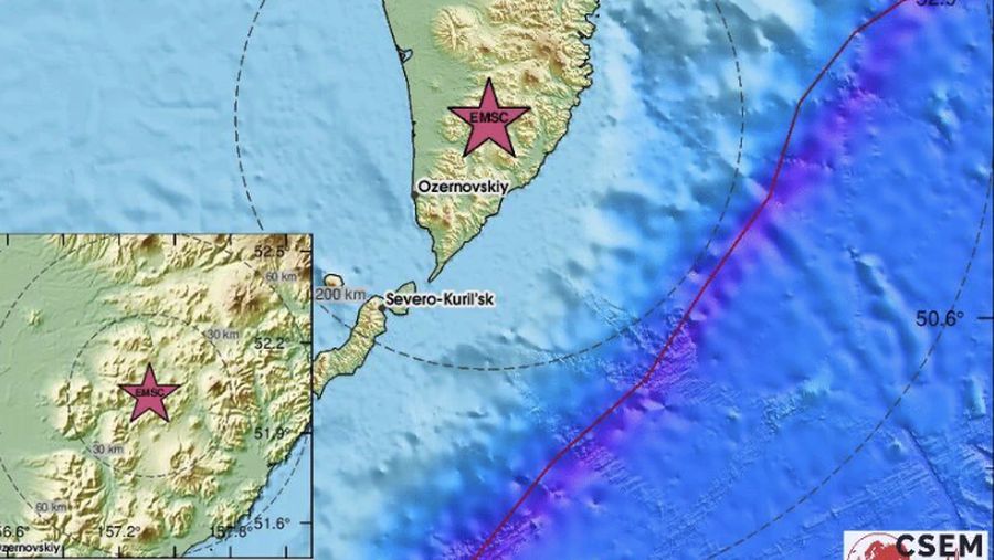 Gempa bumi guncang 123 km barat daya Vilyuchinsk. (Dok. CSEM)