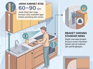 Biar Kepala Nggak Terbentur, Segini Jarak Ideal Pasang Kitchen Set Gantung