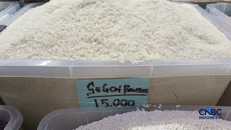 Pantauan harga beras di Pasar Rumput, Jakarta Selatan, Jumat (16/10/2026).  (CNBC Indonesa/Martyasari RIzky)