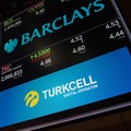 The only Turkey based company listed on the exchange, Turkcell, is the leading mobile phone operator in Turkey, it's symbol is displayed at the closing bell of the Dow Industrial Average at the New York Stock Exchange on August 16, 2018 in New York.