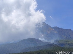 Pemadaman Kebakaran Gunung Lawu Pakai Water Bombing Terkendala Awan Tebal