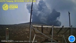 Gunung Anak Krakatau Erupsi 6 Kali, Letusan Abu Capai 657 Meter