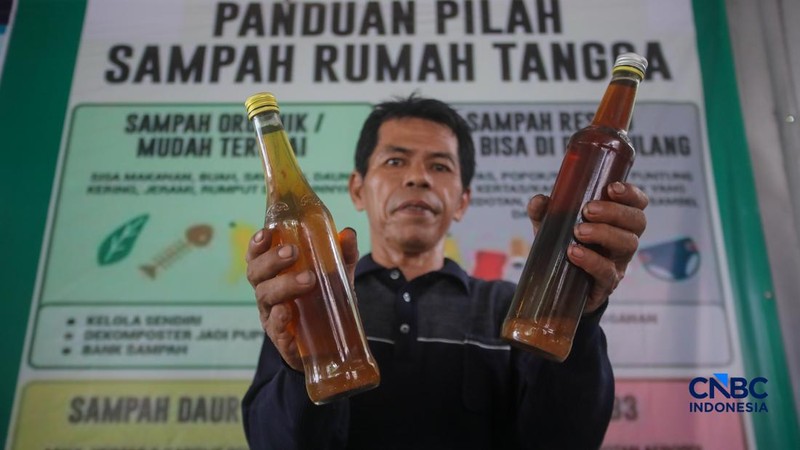 Bahan bakar alternatif dari olahan sampah plastik di kawasan Setiabudi, Jakarta, Senin (19/10/2026). (CNBC Indonesia/Faisal Rahman)