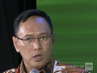 Direktur Utama (Dirut) Perum Bulog, Ahmad Rizal Ramdhani dalam acara Agri Food Forum 2026. (Tangkapan Layar Youtube/CNN Indonesia)