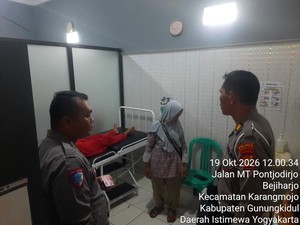 Pemotor Kecelakaan hingga Masuk Kebun Jati Kawasan Bong Cino Wonosari