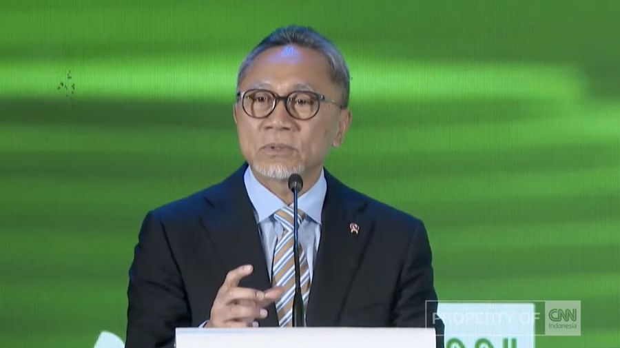Menko Pangan Zulkifli Hasan dalam acara Agri Food Forum 2026. (Tangkapan Layar Youtube/CNN Indonesia)