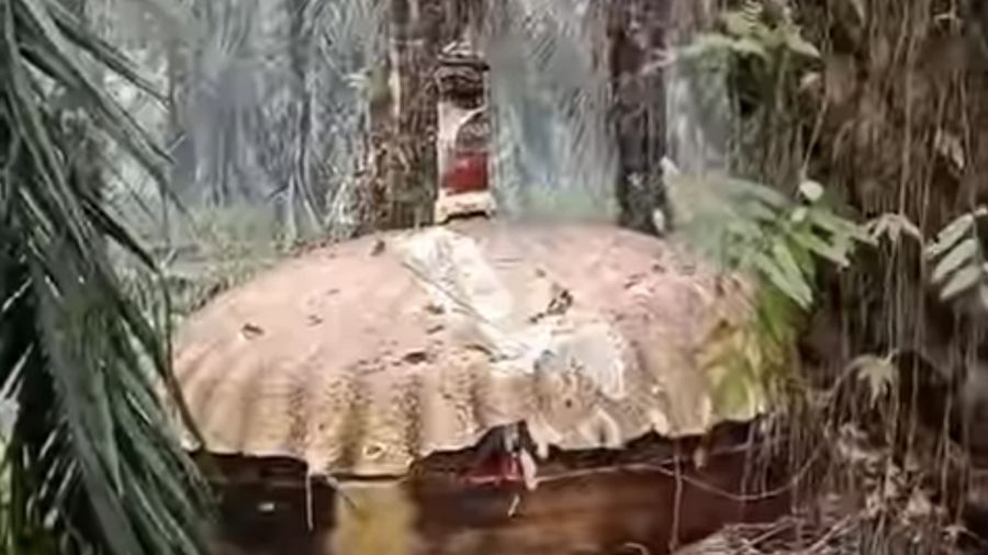 Kembali ditemukan serpihan besar logam yang ditemukan warga di area perkebunan kelapa sawit.