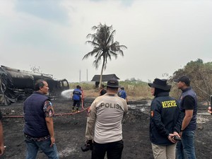 Polisi Kantongi Identitas Diduga Pemilik Gudang BBM Ilegal Terbakar di Ogan Ilir